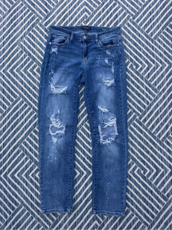 Judy Blue Denim - Judy Blue Distressed Dark Blue Jeans size 9